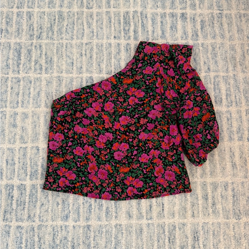 Lucy Paris Pink and Green Floral Blouse